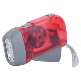Plastic Torch Wind Up Hand Press Rechargeable Torch 3 LED Camp Flashlight Small