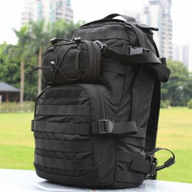 Outdoor Sports Waist Bag With Elastic Strap Tactical Pouch Backpack Attachment