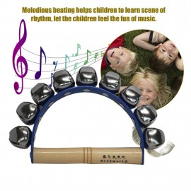 Orff World 9 Bells Plastic With Wooden Handle For Kids Music Rhythm Instrument
