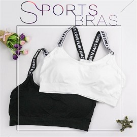 English Letter Tape Wrapped Chest Seamless Steel Ring Free A Sports Bra