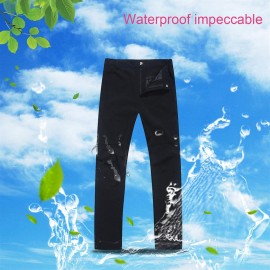 Men Women Pants Solid Color Elastic Waist Thick Soft Warm Trousers For Outdoor