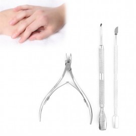 Stainless Steel Nail Cuticle Spoon Pusher Remover Cutter Nipper Clipper Cut