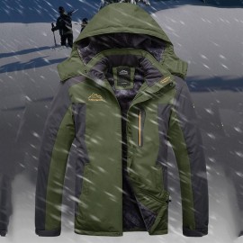 Men Women Winter Skiing Hooded Jacket Outdoor Mountaineering Windbreaker Coat